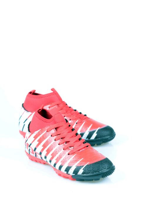 Çoraplı Siyah-Kırmızı Halısaha Ayakkabı