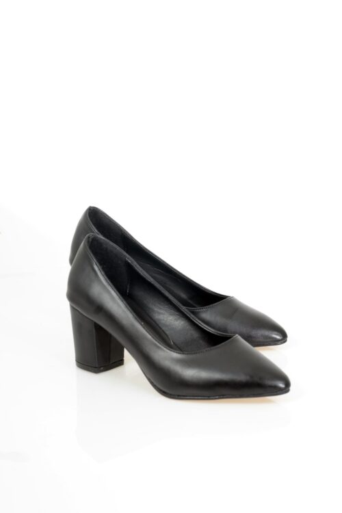 Siyah Kalın Topuk Stiletto (6cm)